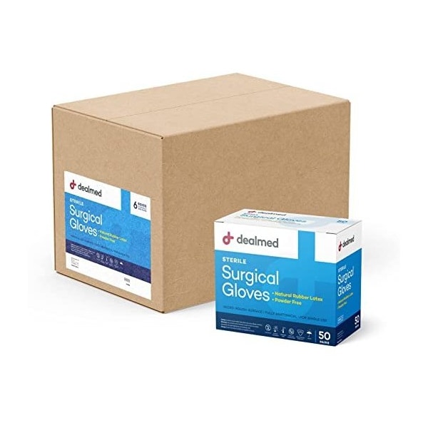 Disposable Gloves, Latex, Powder-Free, 75, 300 PK, Beige
